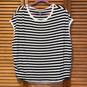 Oversized black and white striped T-shirt